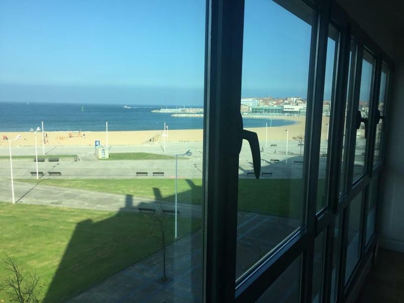 Primera Línea Playa+Parking Gratis Gijón Exterior foto